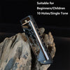 10-Hole Chromatic Harmonica in C - Beginner-Friendly with Carry Case