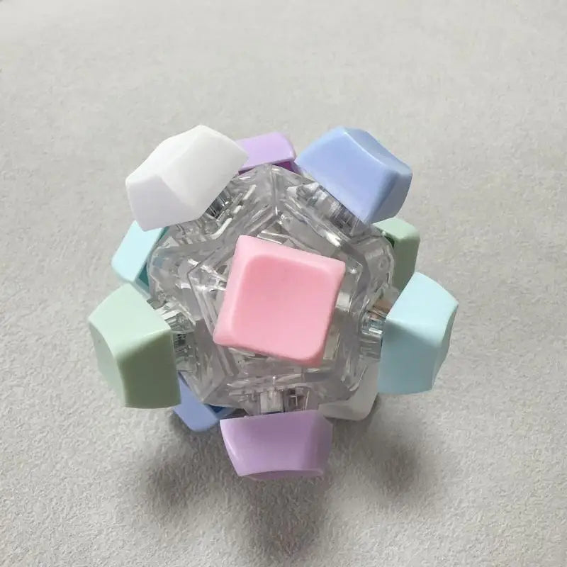 LED Fidget Keychain with 12 Click Buttons
