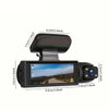 A black dashcam featuring a front and interior lens with night vision capabilities.
