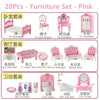 Kawaii Pink Dollhouse Kitchen Furniture Play Set