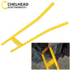 Yellow heavy-duty truck brake spring installer and remover tool shown in a close-up view.