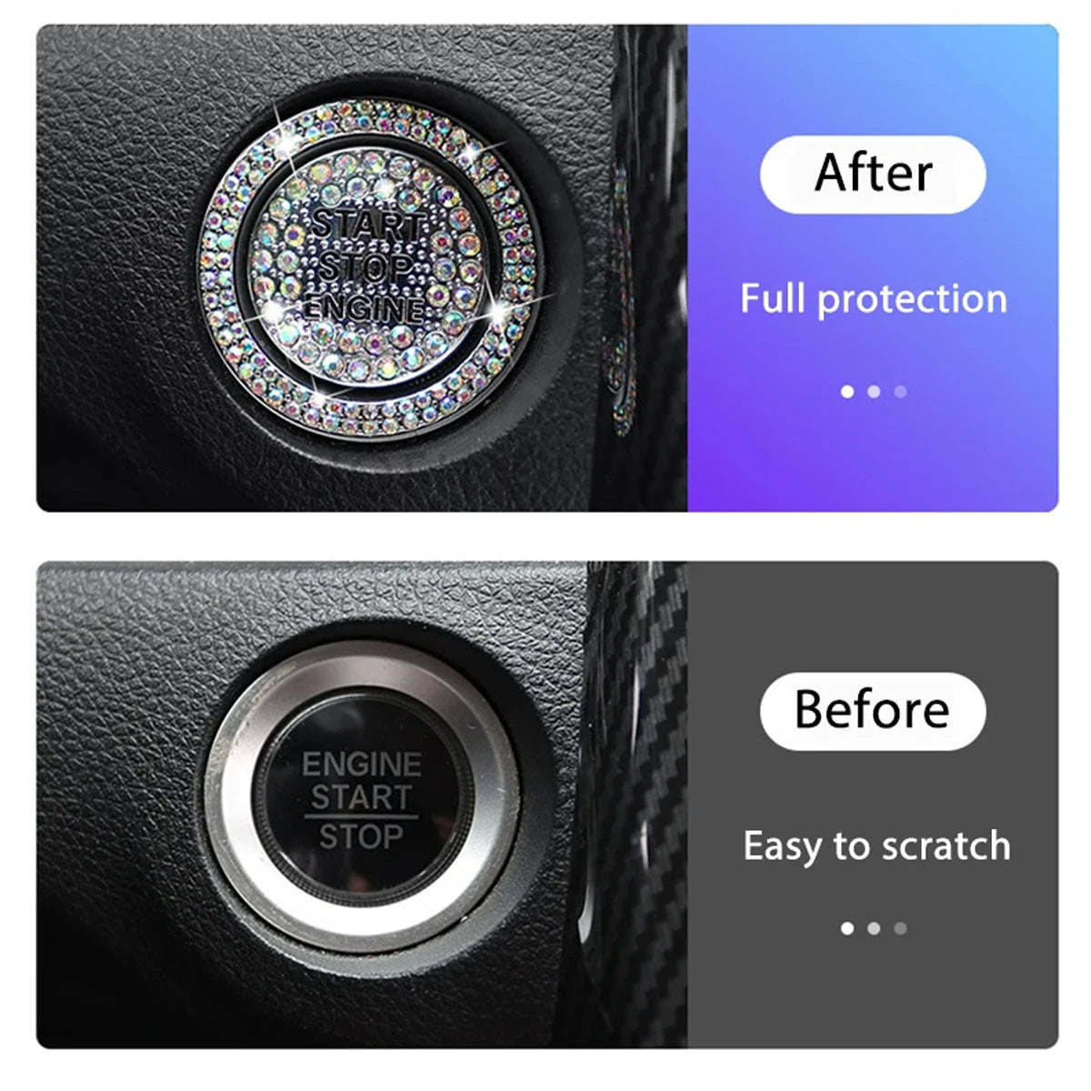 Crystal Rhinestone Car Start Button Cover