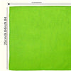 A bright lime green microfiber cleaning cloth measuring 25cm by 9.84 inches.
