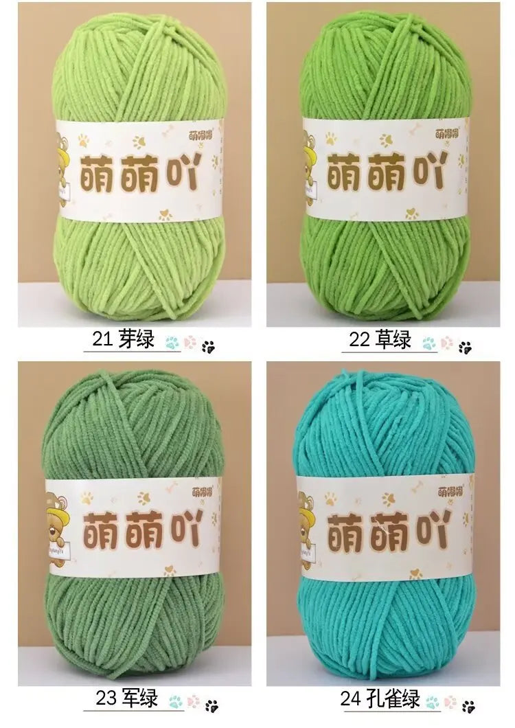 Soft Chenille Yarn for Crocheting and Knitting