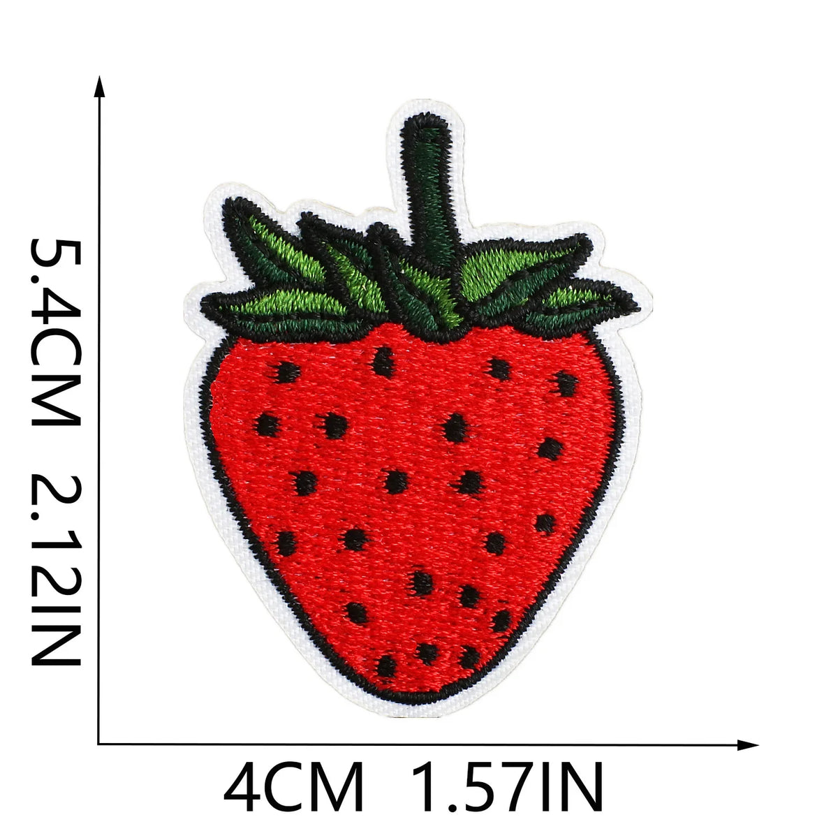 Red 3D Embroidered Iron-On Patches for Clothing & Crafts