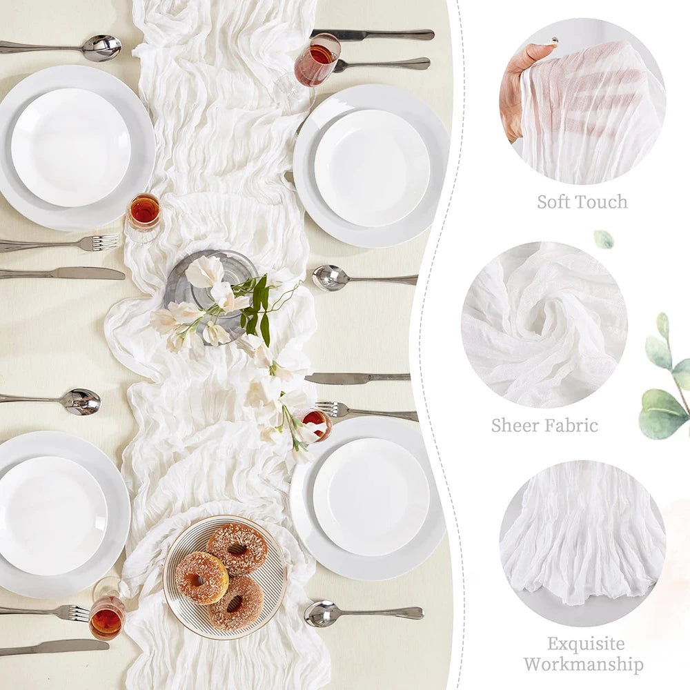 Sage Green Gauze Table Runner