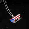 Stainless Steel Puerto Rico Map Pendant Necklace