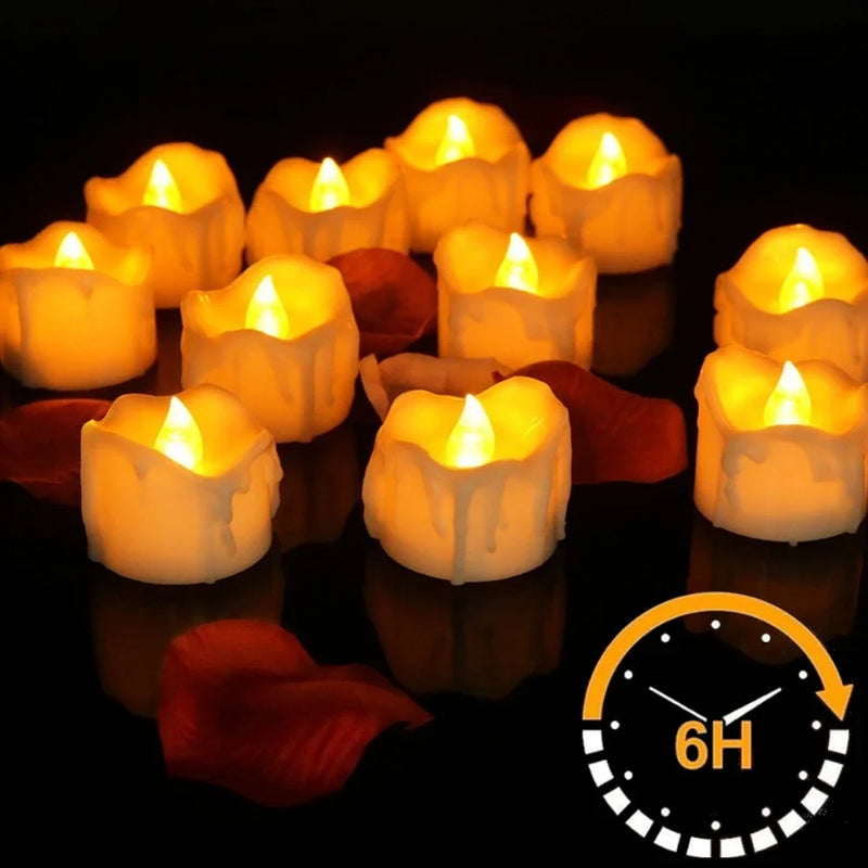 Flameless LED Tea Lights with Auto Timer