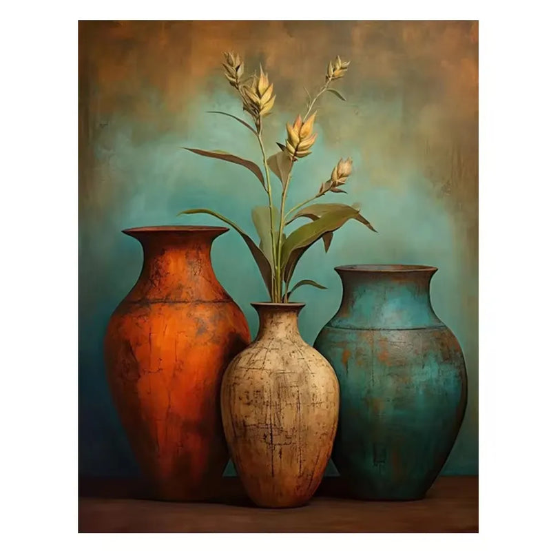 Vintage Vase & Flowers Diamond Painting Kit