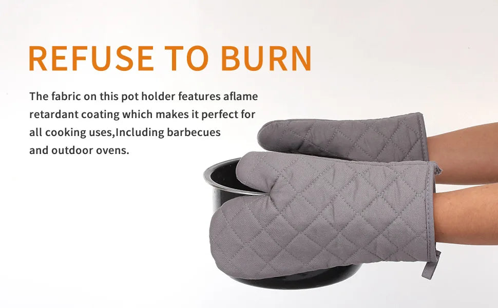 Heat Resistant Kitchen Gloves – 4-Piece Set for Baking, Grilling & Cooking