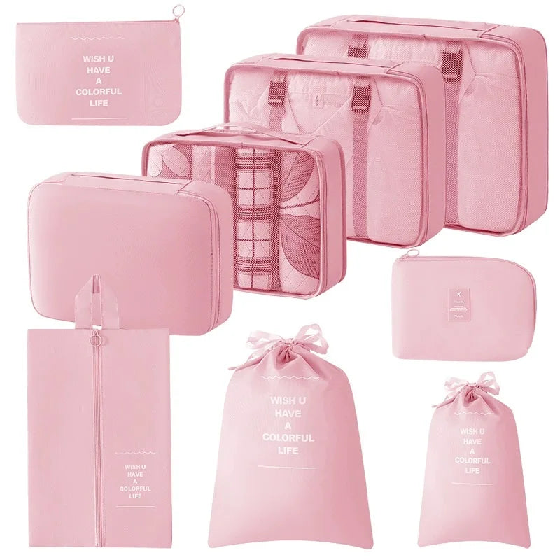 Mesh Travel Organizer Set with Shoe Bag