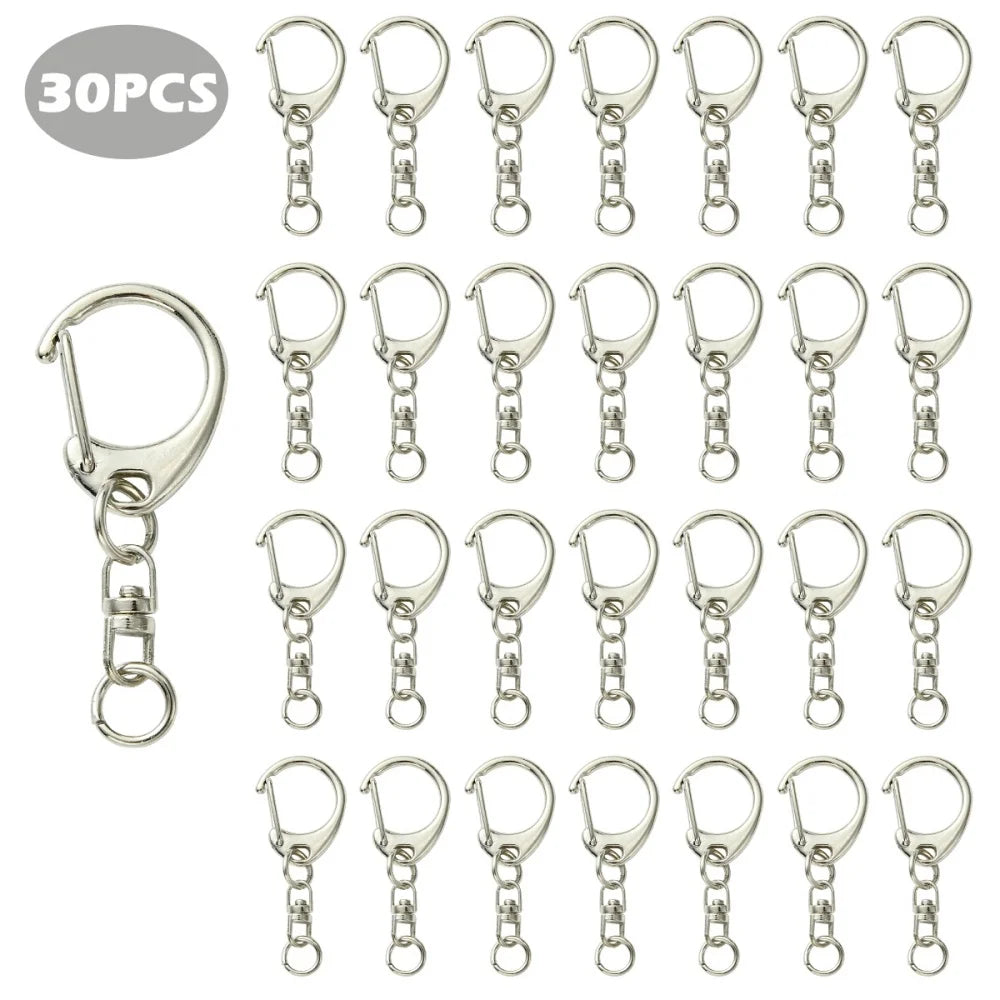 30-Piece Lobster Clasp Keychain Connector Set for DIY Jewelry Making