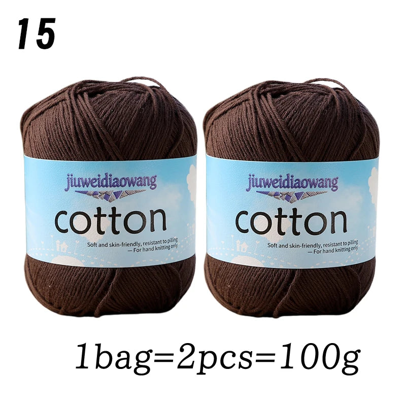 Premium 100% Cotton Yarn – Medium-Fine Weight for All-Season Knitting