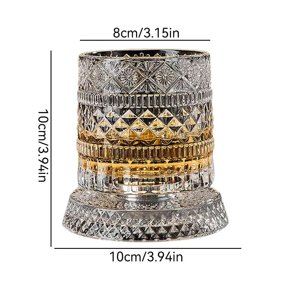 Luminous LED Whiskey Glass with Rotating Display