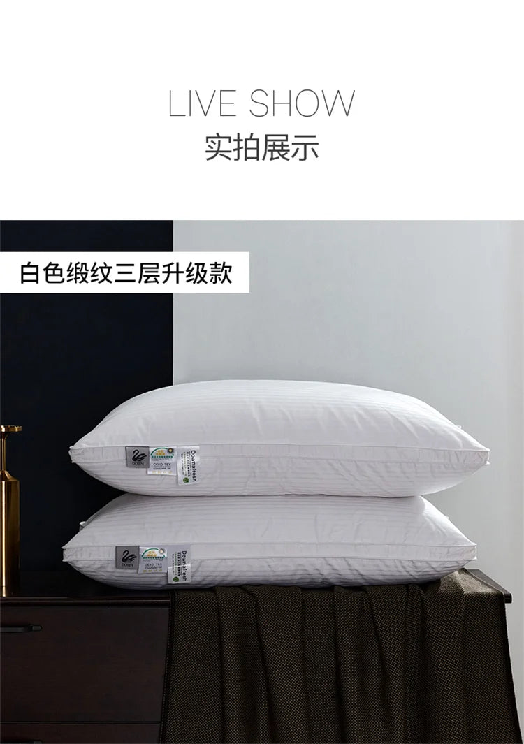 Premium Goose Down Pillow with Ergonomic Neck Support