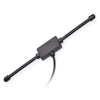 Black universal car windshield AM/FM radio antenna signal booster with adjustable wires