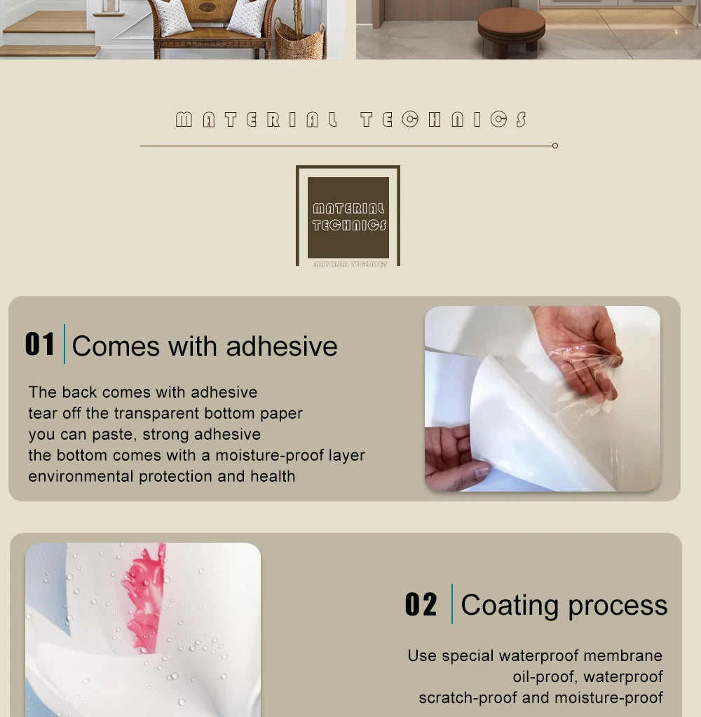 Self-Adhesive PVC Plant Wall Stickers – Waterproof & Oil-Resistant Decor for Cabinets, Tiles & More