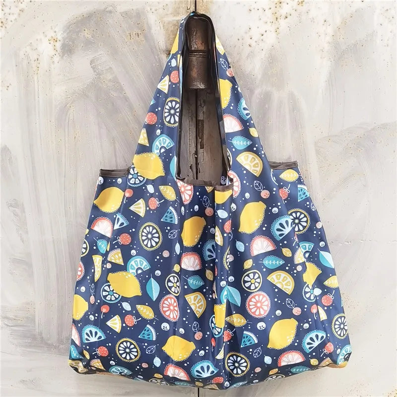 Foldable Eco-Friendly Shopping Bag with Cartoon Print