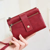 Vintage RFID-Blocking Triple-Fold Wallet with Double Zipper