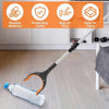 An extra-long foldable grabber tool with a rotating magnetic jaw is shown picking up a plastic bottle.