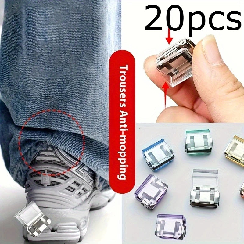 20 pieces of invisible hem shortening clips used to reduce trouser mopping