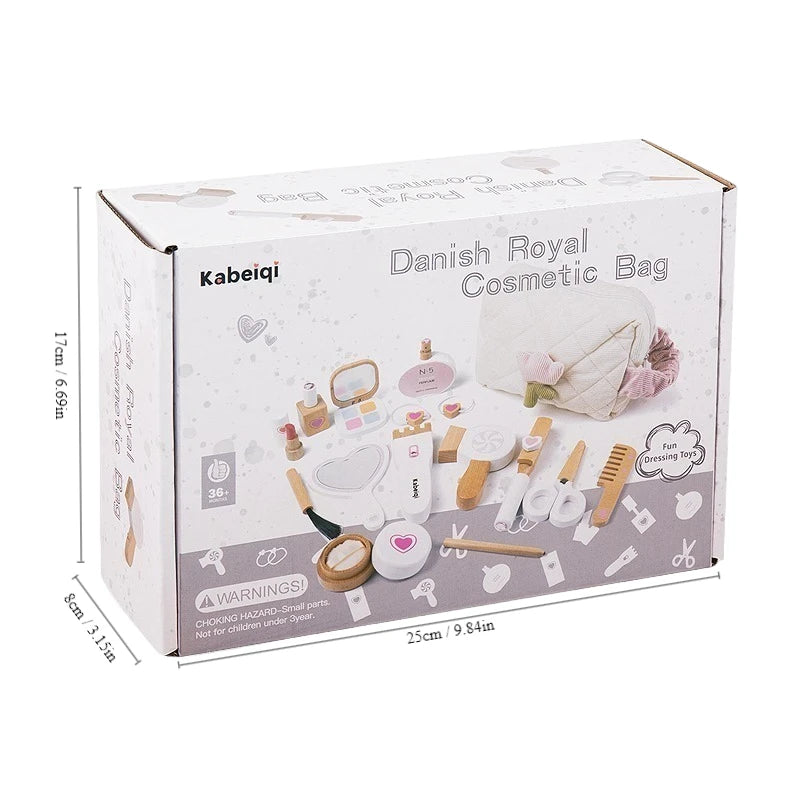 Wooden Makeup Toy Set for Kids Pretend Play