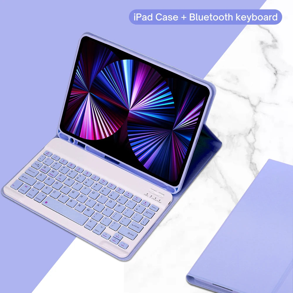 iPad Keyboard Case with Detachable Bluetooth Keyboard and Mouse