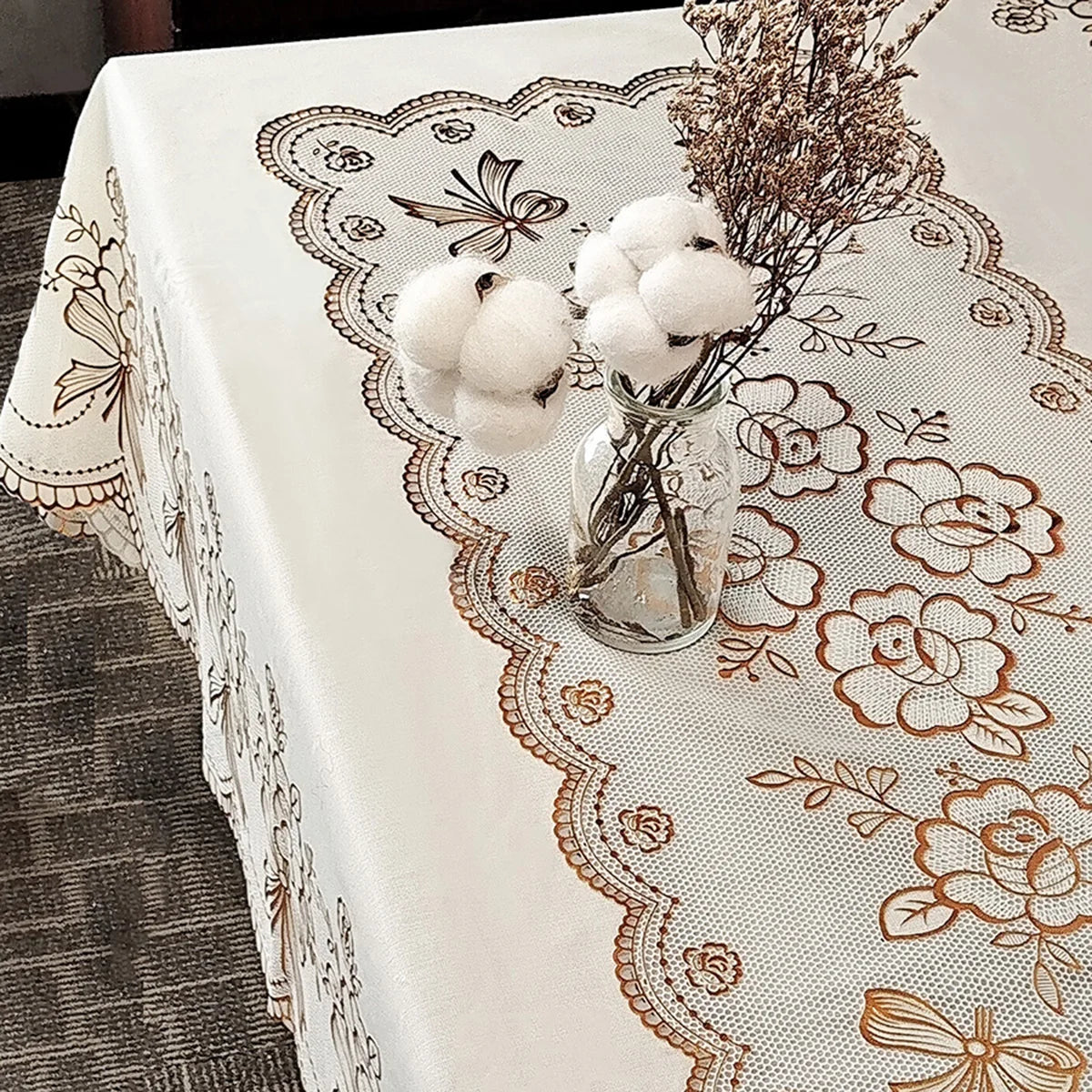 European-Style Waterproof Lace Tablecloth
