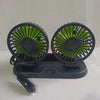 Dual-Head USB Car Fan with Adjustable Speed