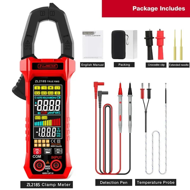 Professional Digital Clamp Meter with 600A AC/DC Range