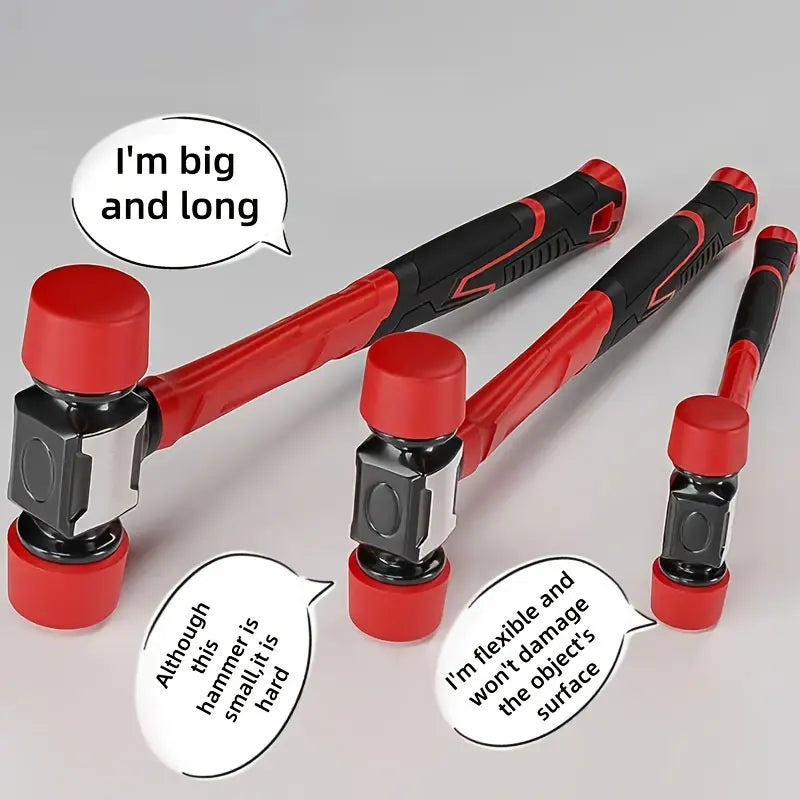 Ergonomic Double-Faced Rubber Mallet with Non-Slip Grip