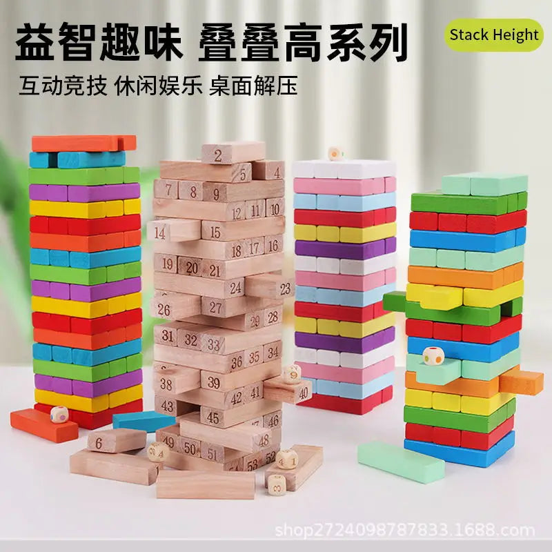 Colorful Wooden Balance Stacking Game for Family Fun