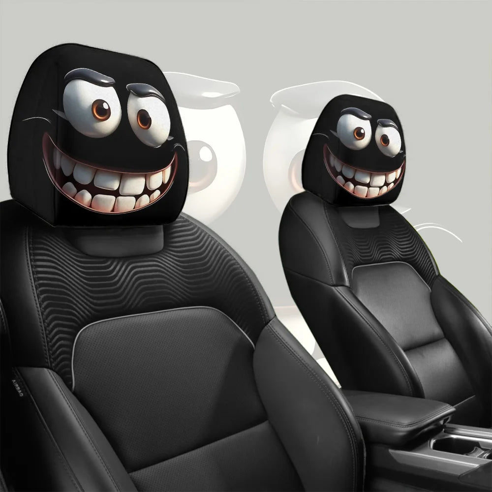 Cartoon Big-Eyed Car Headrest Cover Set (2 Pack)