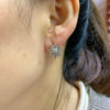Sunflower Stud Earrings with CZ Crystals
