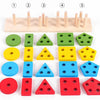 Montessori Wooden Shape Sorting Stacking Toy for Toddlers