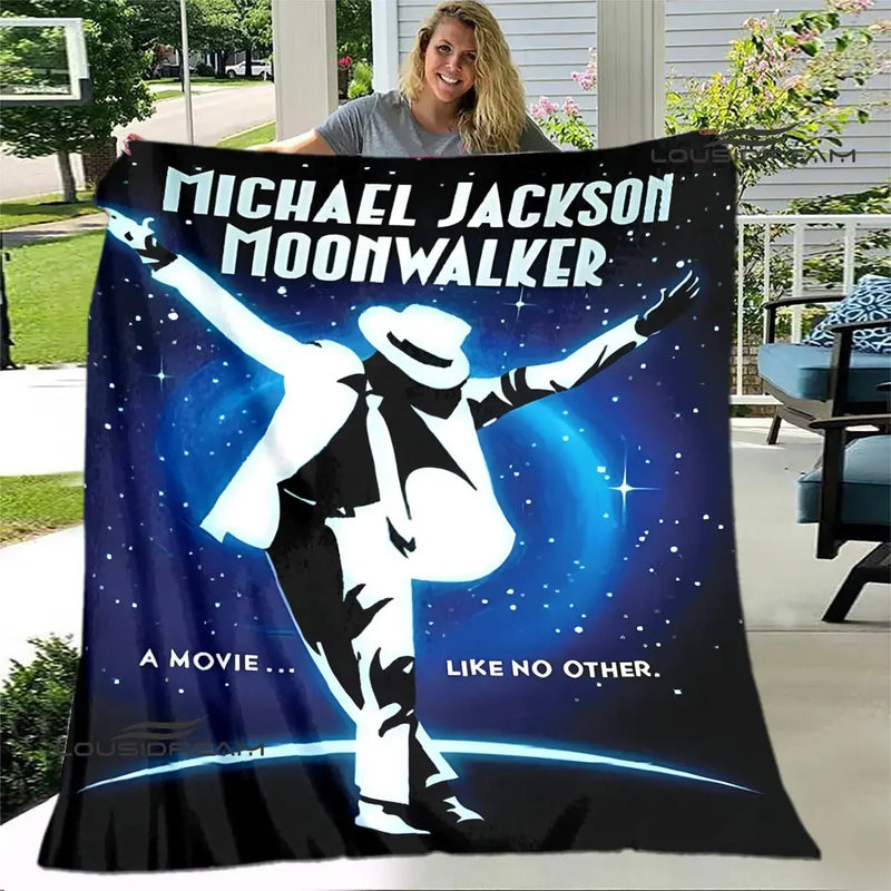 Michael Jackson Retro Print Coral Fleece Decke