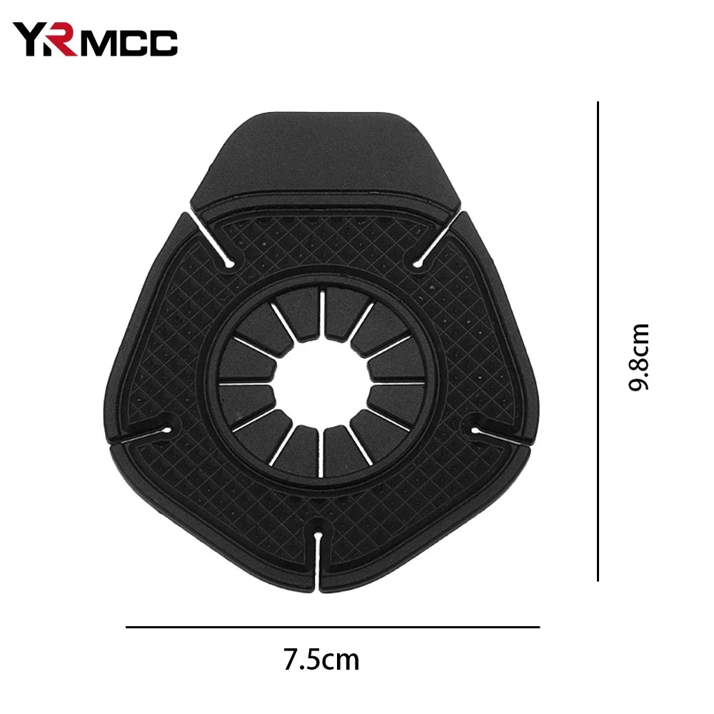 Black plastic windshield wiper hole protective covers with a hexagonal design