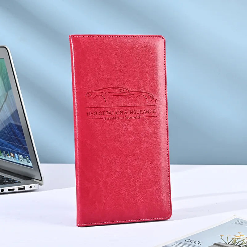 Premium PU Leather Car Document Organizer for Registration and Insurance