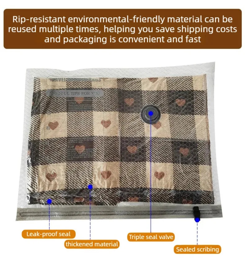 15-Piece Vacuum Storage Bag Set with Rechargeable Pump