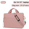 Pink waterproof nylon laptop sleeve bag with shoulder strap for 14-15 inch laptops