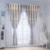 Double Layer Sheer and Blackout Curtain with Elegant Embroidery