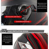 Diagrams showing the firm lens base and head ventilation design of a motorcycle helmet.