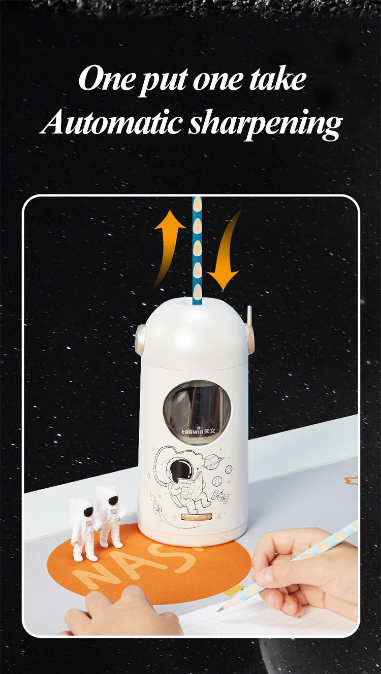 Astronaut Electric Pencil Sharpener with USB-C Charging