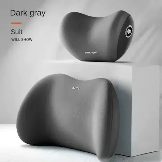 Memory Foam Car Neck and Lumbar Support Cushion Set