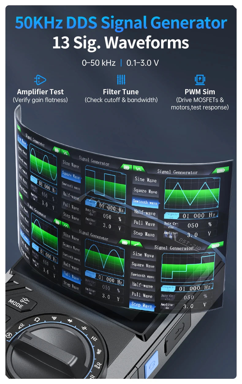 3-in-1 Digital Multimeter, Oscilloscope, and Signal Generator