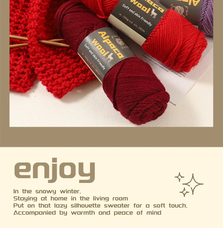 Chunky Alpaca Wool Knitting Yarn – 500g Multi-Color Set for Cozy Winter Projects
