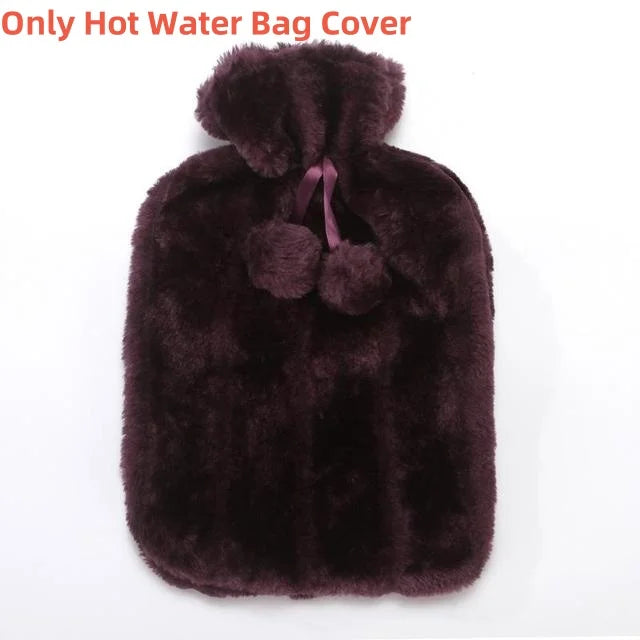Plush Hot Water Bottle Cover with Soft Fleece Lining