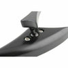 A black universal motorcycle side mirror set with a hinged mounting bracket.
