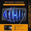 Die-cast aluminum housing LED fog light assembly with ribbed design and breathing vent