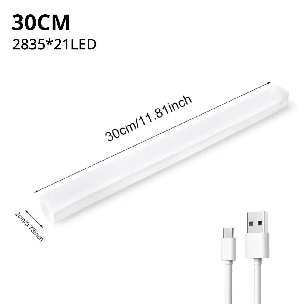 A white LED light bar measuring 30cm with 21 LEDs shown in a horizontal view.